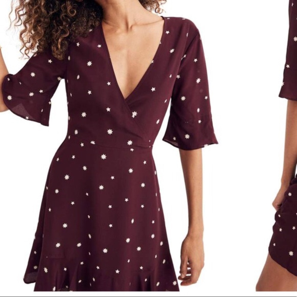 silk flutterhem dress in starmix